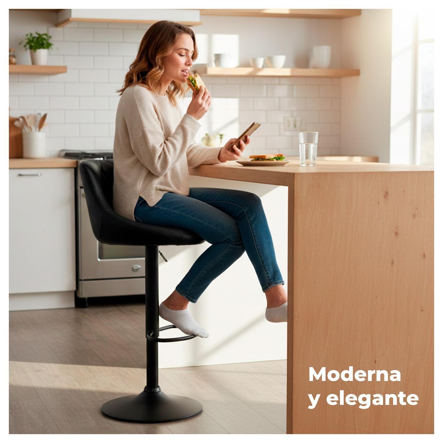 Pack 4 Piso Bar taburete Base Negra Giratorio y Ajustable-2