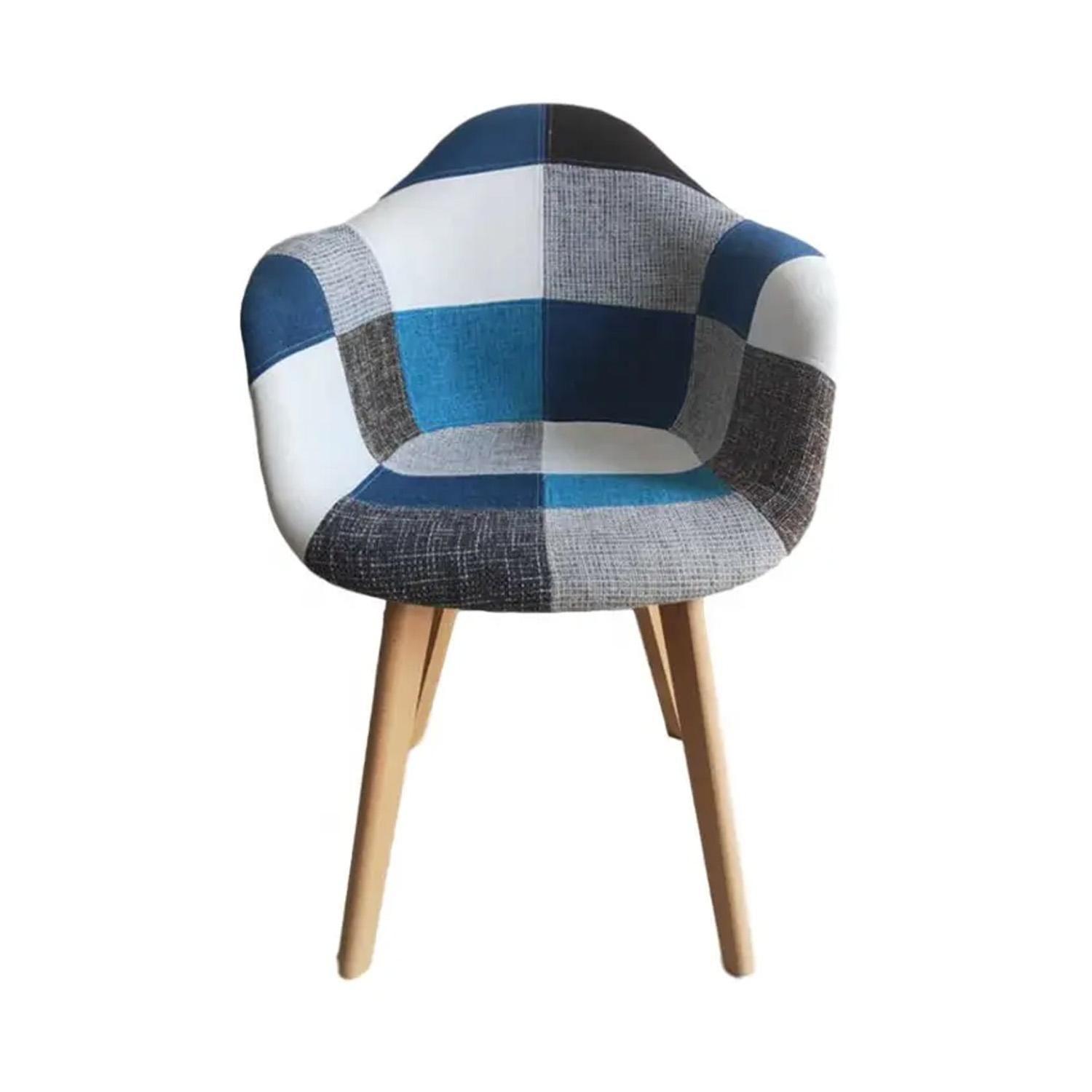 Silla De Diseño Eames Patchwork Color Azul-0