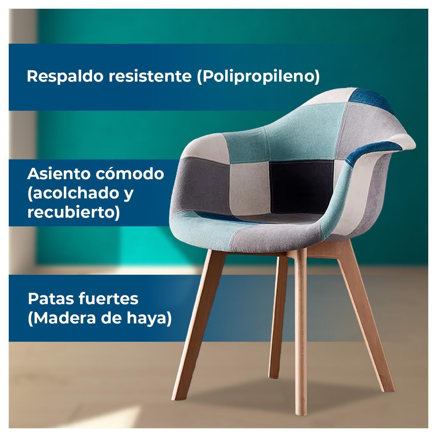 Silla De Diseño Eames Patchwork Color Azul-1