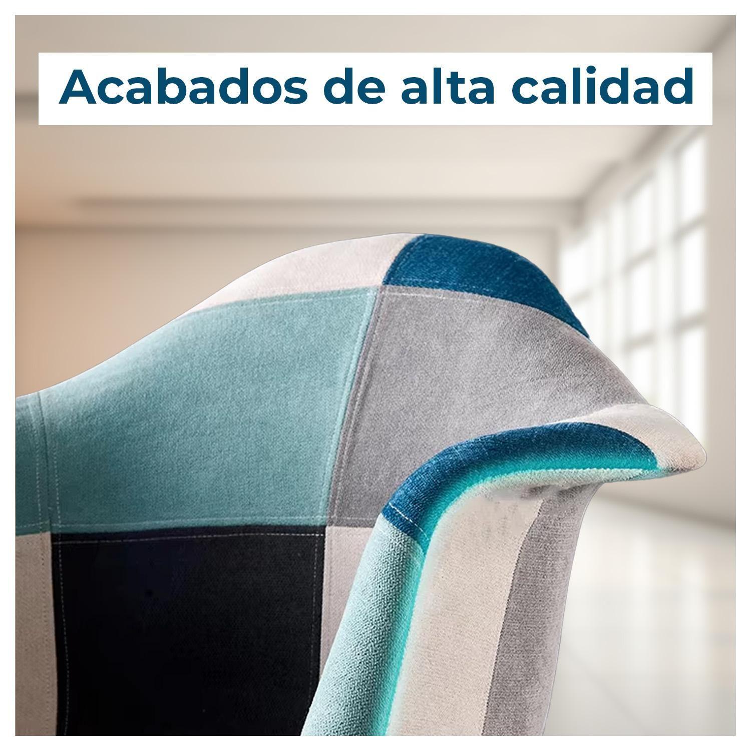 Silla De Diseño Eames Patchwork Color Azul-2