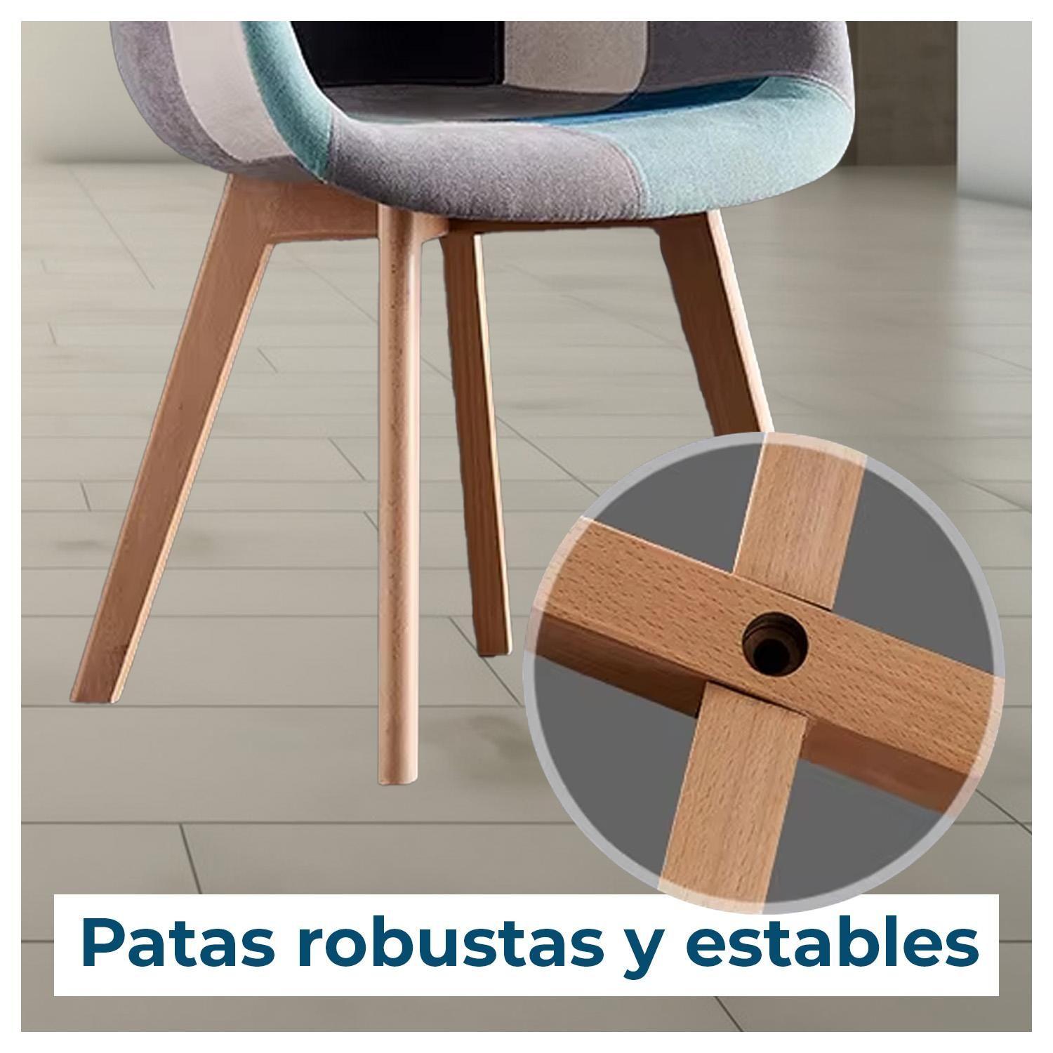 Silla De Diseño Eames Patchwork Color Azul-3