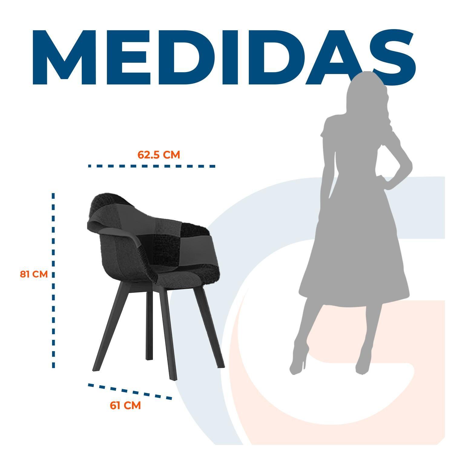 Silla De Diseño Eames Patchwork Color Azul-5