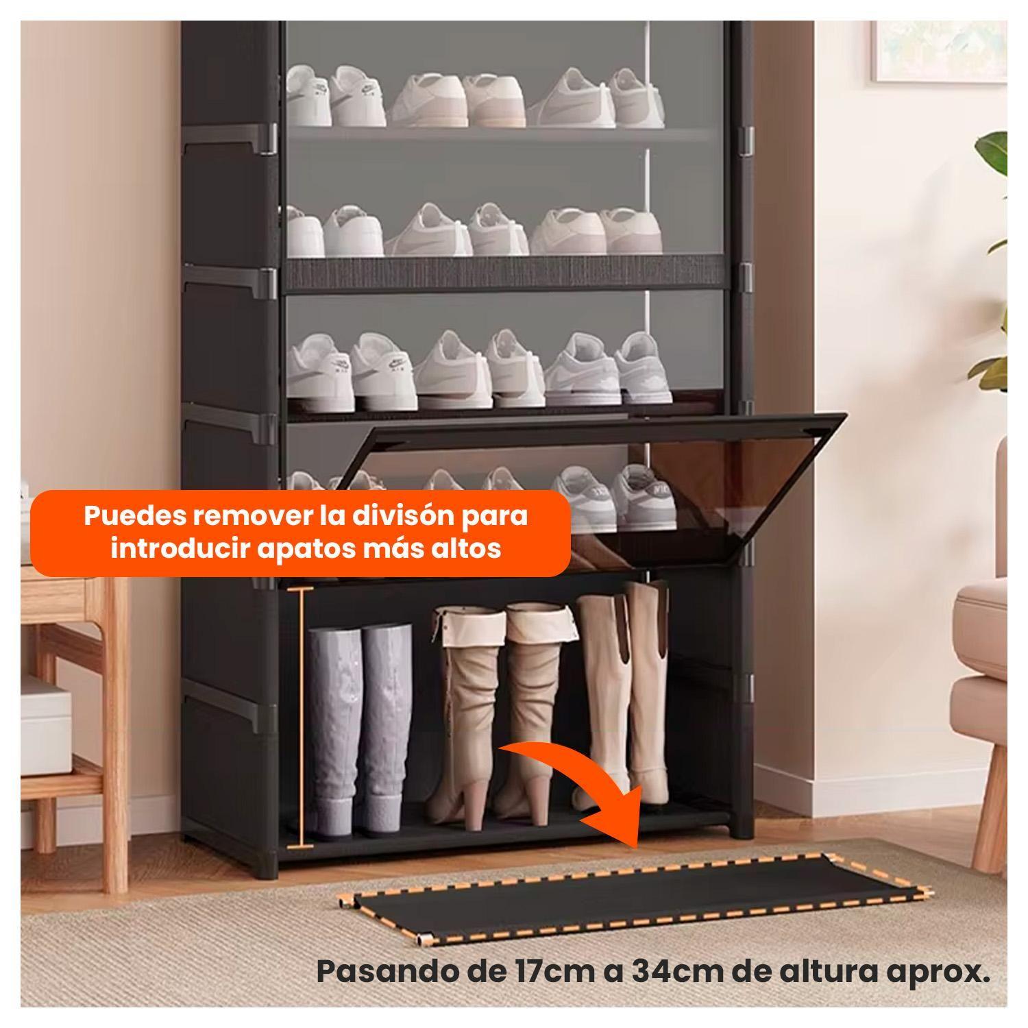 Zapatero Vertical con Tapa PET – 30x64x139cm, 8 Niveles-2