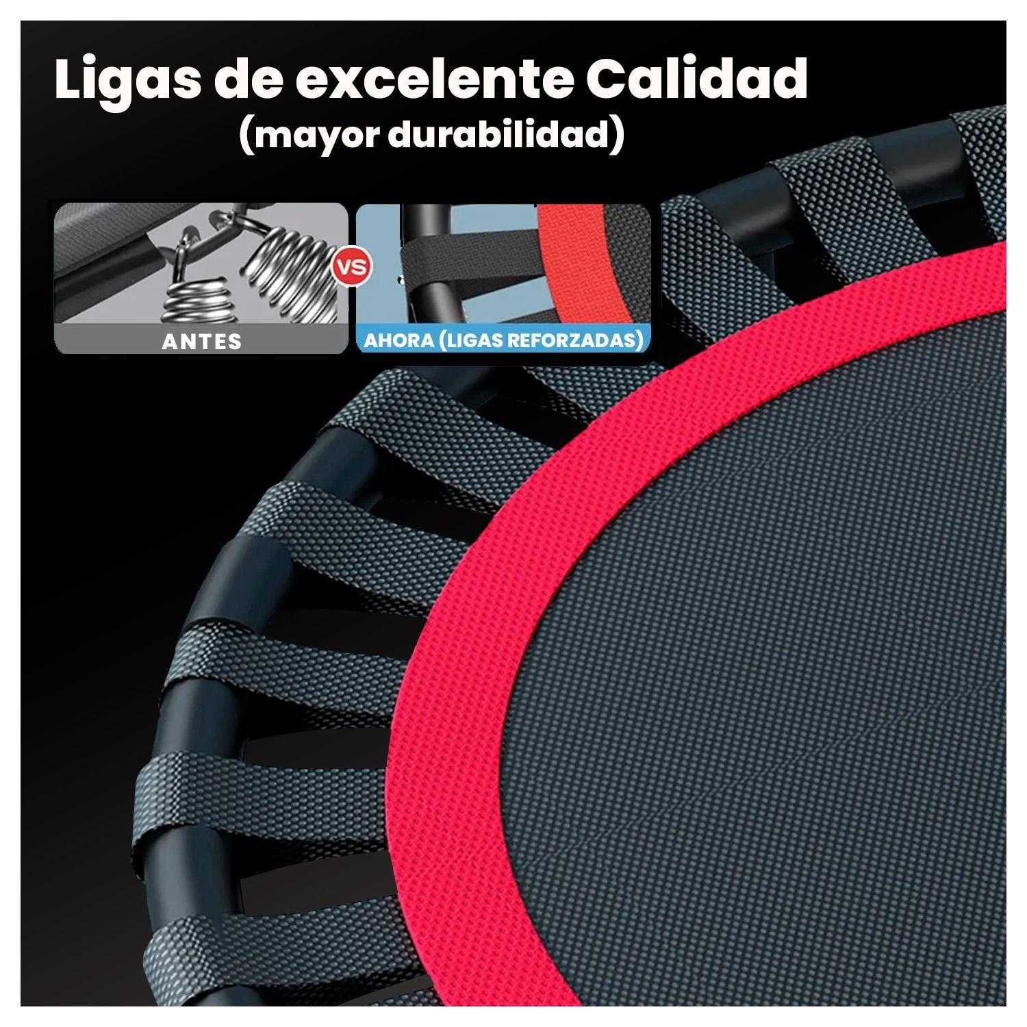 Trampolín Fitness Plegable con Ligas 1 MT para Saltos y Cardio-3