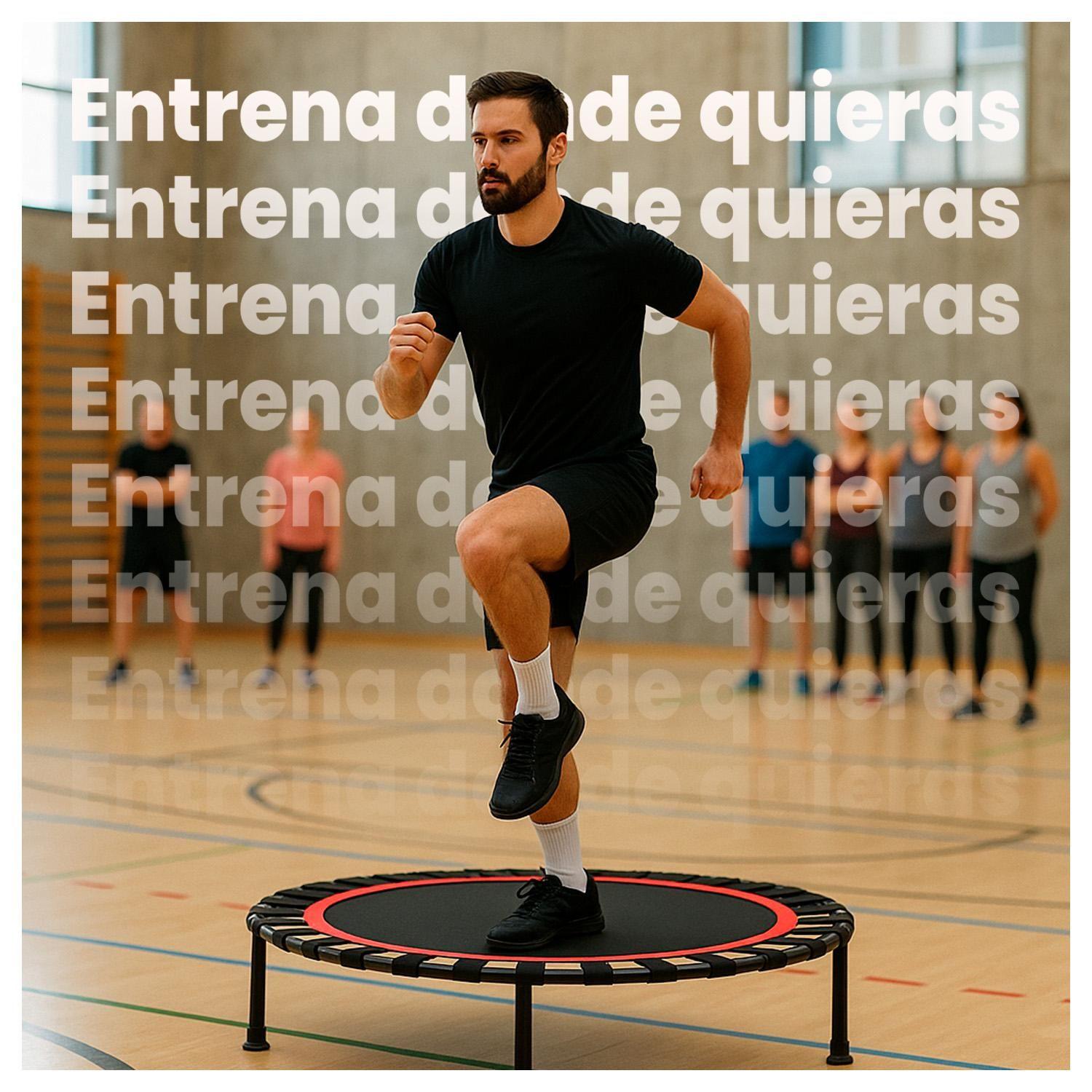 Trampolín Fitness Plegable con Ligas 1 MT para Saltos y Cardio-4