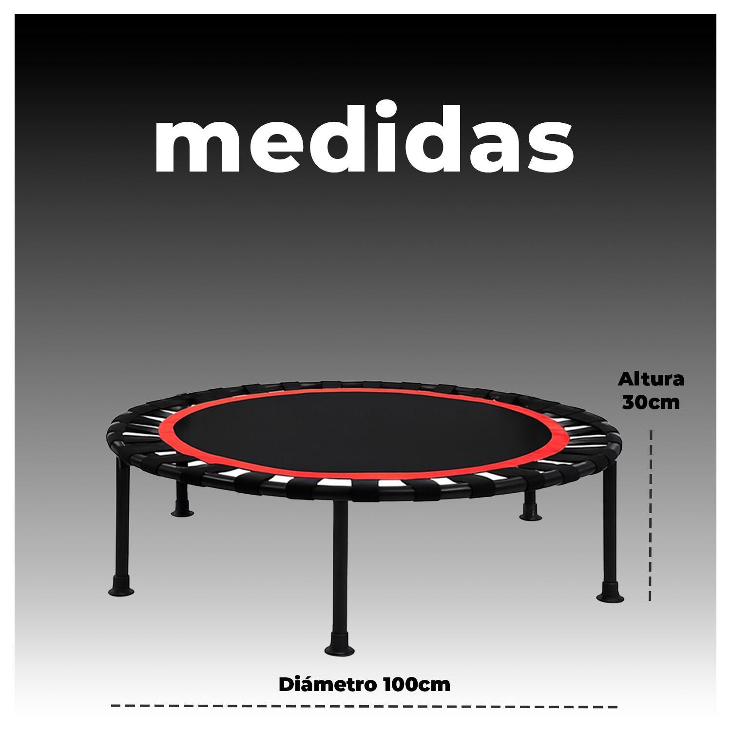Trampolín Fitness Plegable con Ligas 1 MT para Saltos y Cardio-5