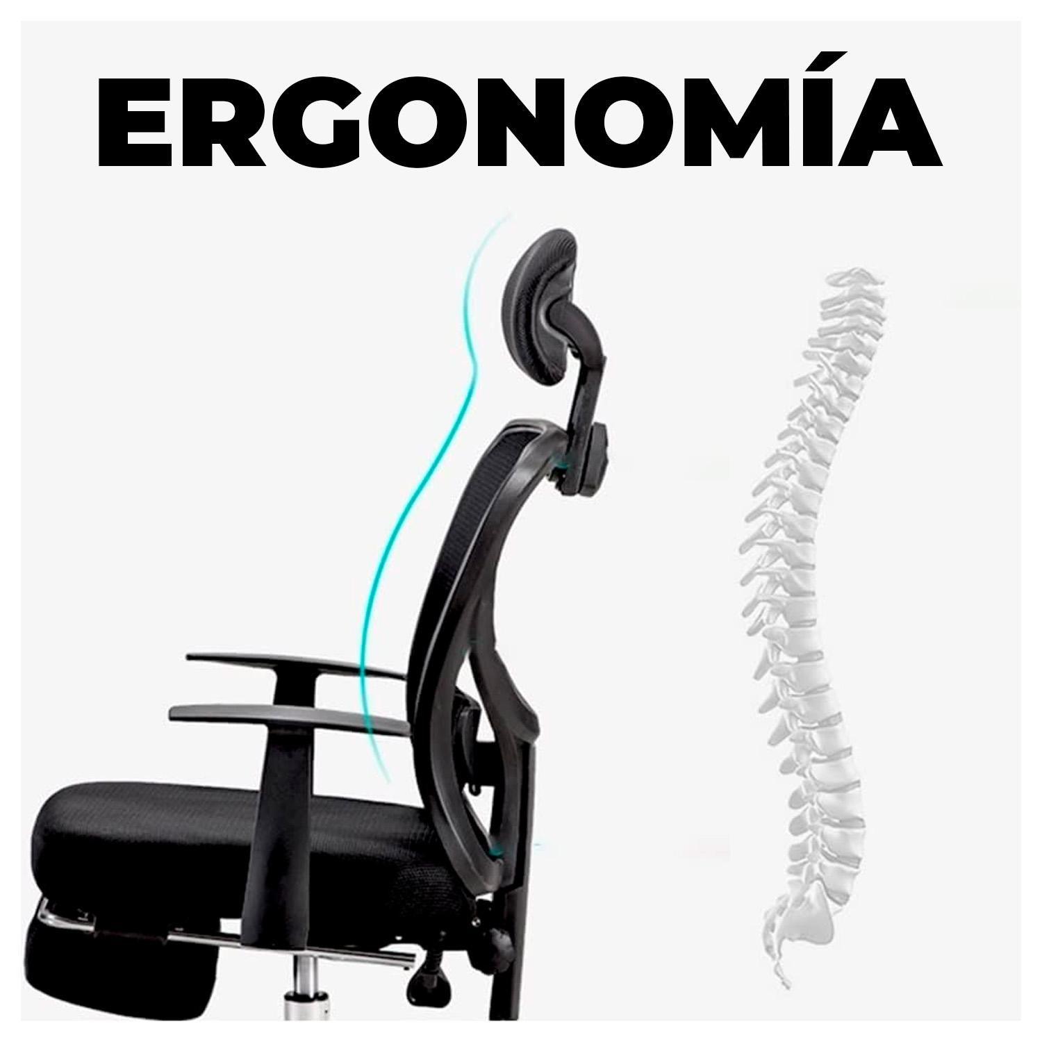 Silla ejecutiva ergonómica con reposabrazos y reposapiernas retráctil-2
