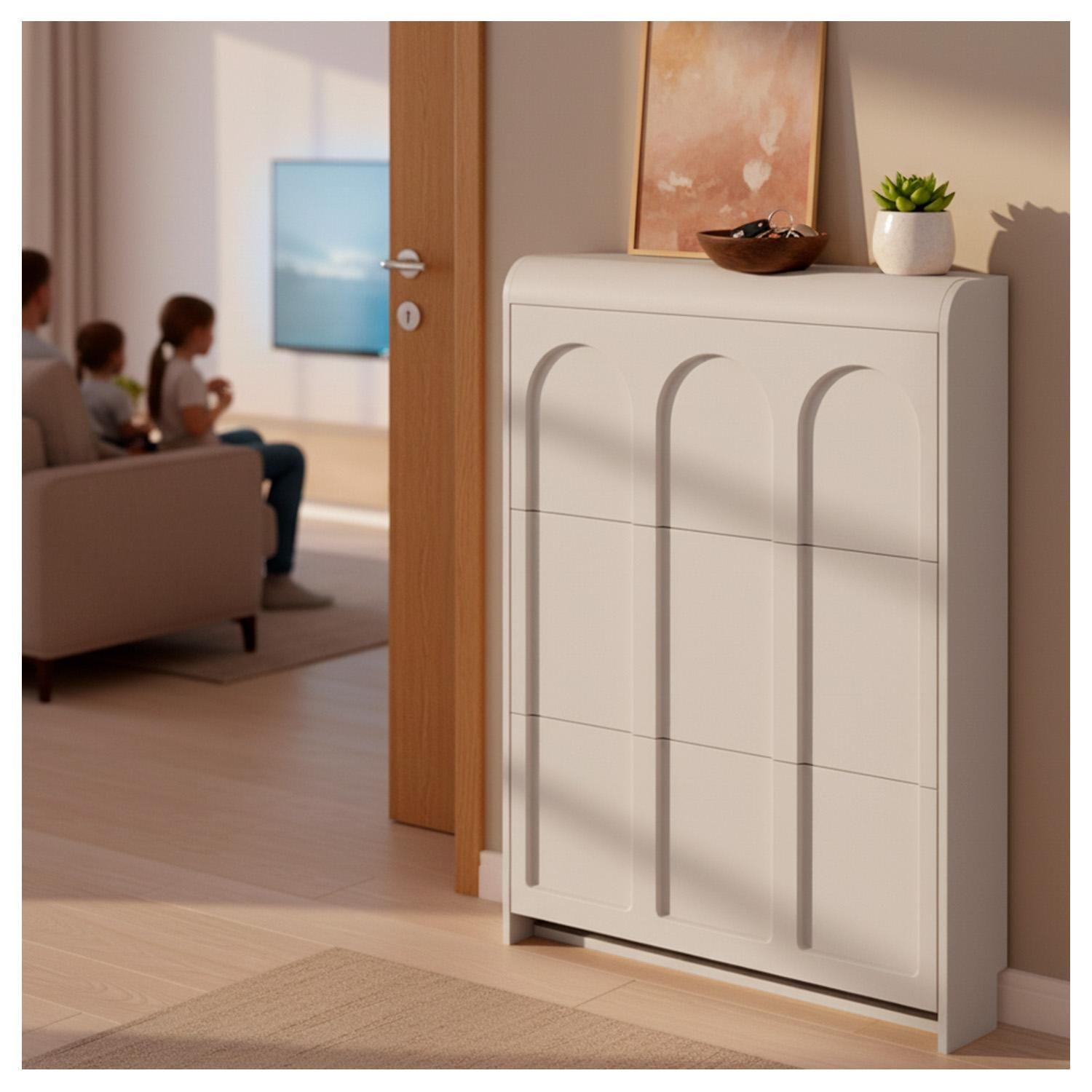 Zapatero Delgado Organizador De Zapatos Para Entrada 6 pares Moderno-8