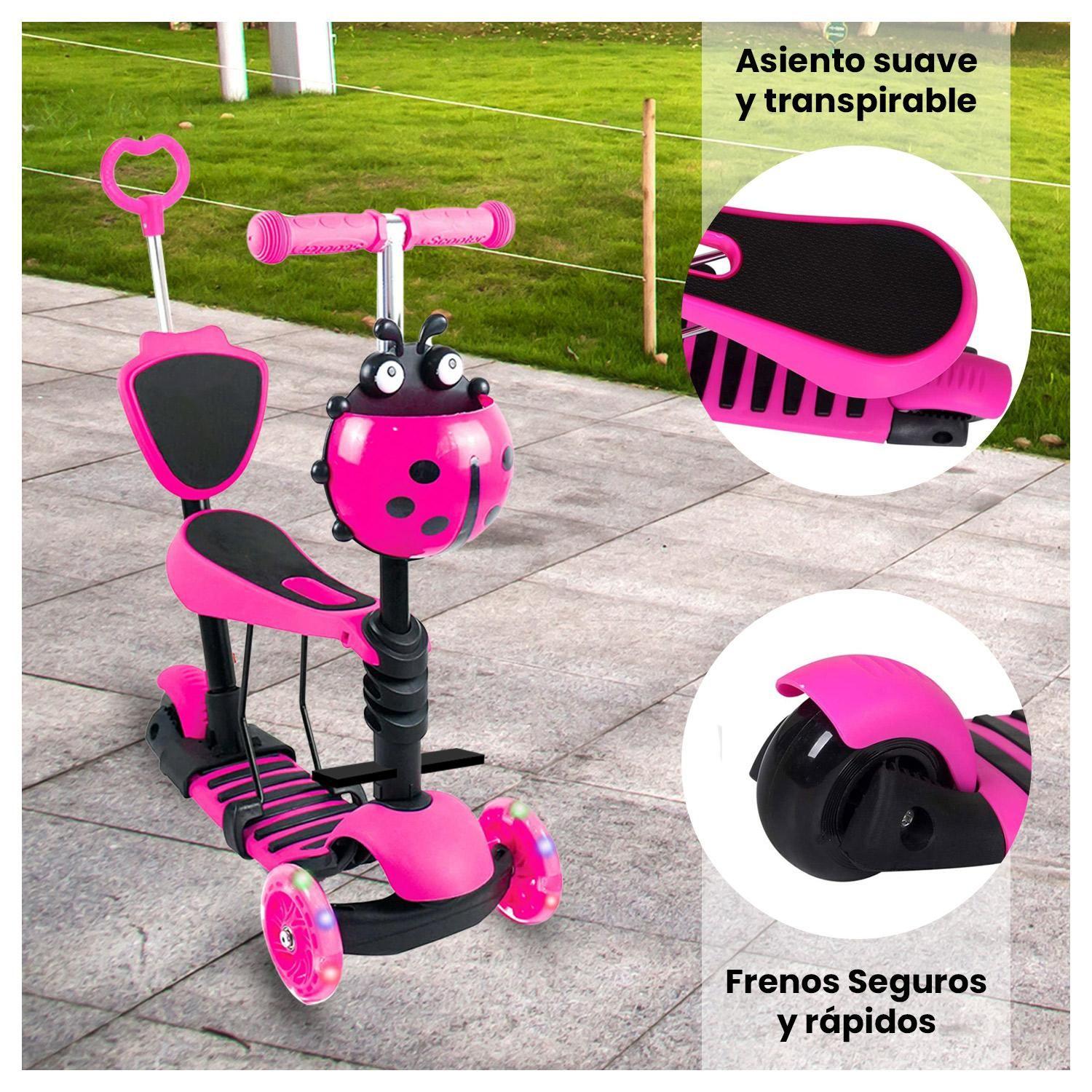 Scooter Monopatín 5 en 1 y ruedas con luces-4