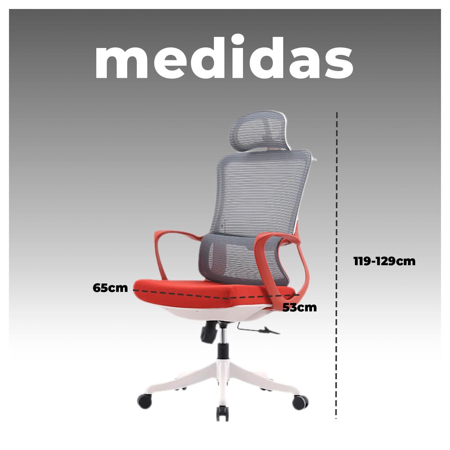Silla de Oficina Ergonómica Moderna, Ajustable y Reclinable-5