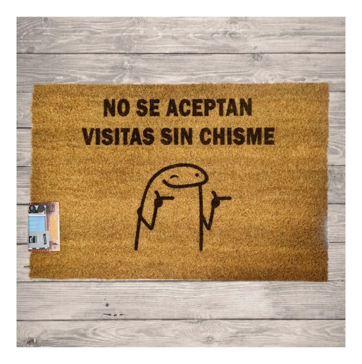 Alfombra Limpiapiés Tapete Personalizada Chisme Fibra De Coco-0