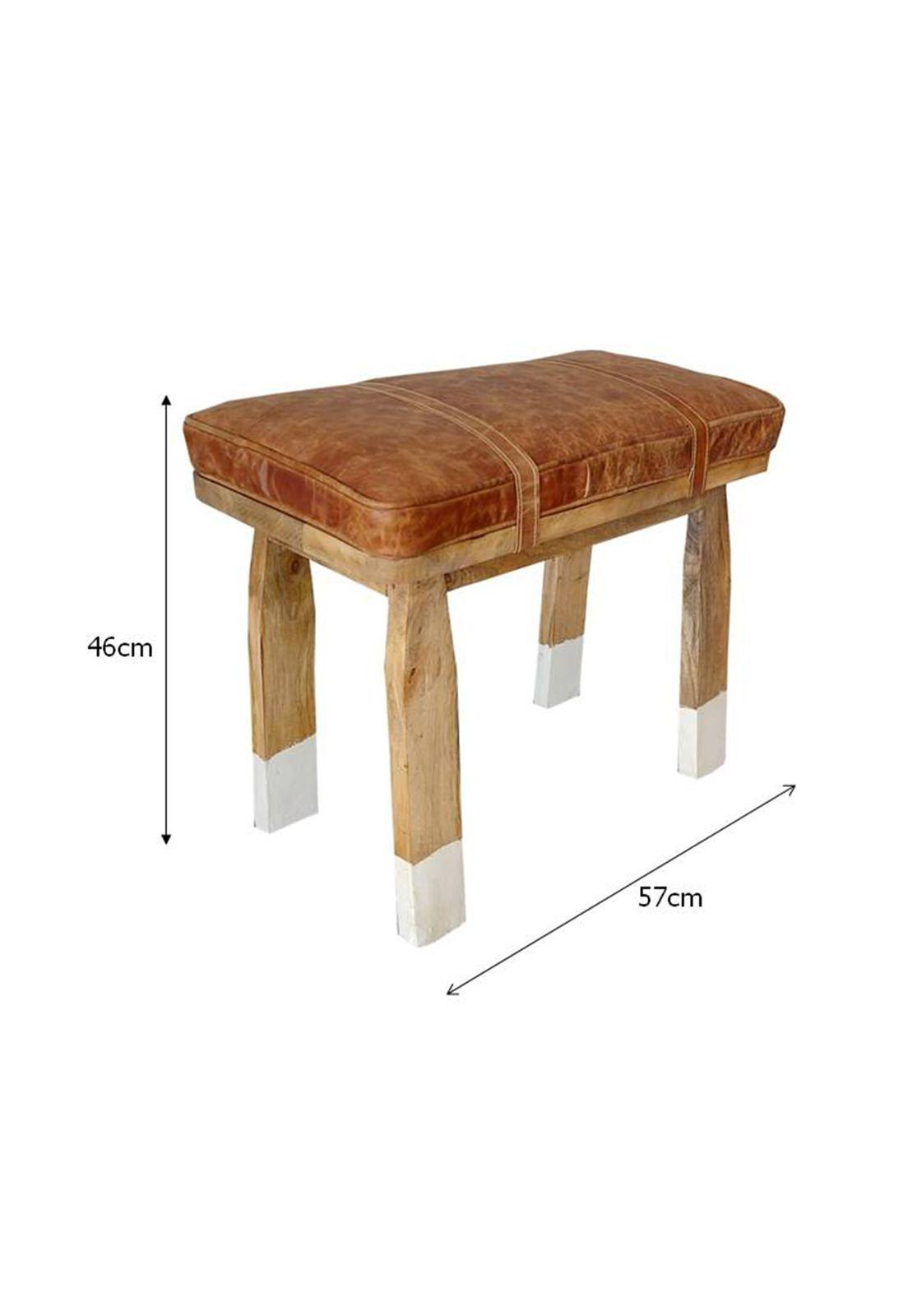 TABURETE CUERO/MADER-2