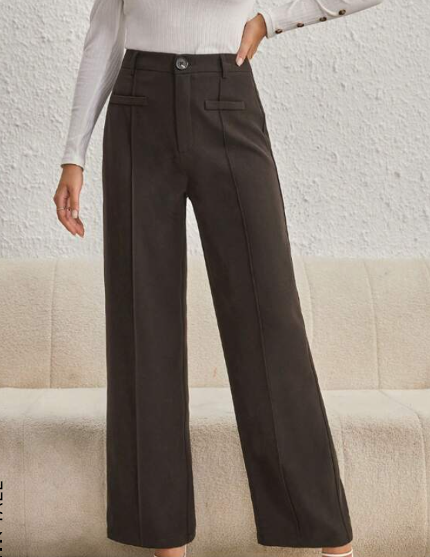 Pantalón de Pierna Recta Elegante - Talla L-2