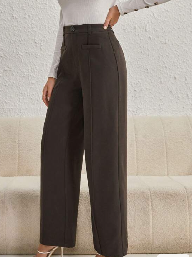 Pantalón de Pierna Recta Elegante - Talla L-3