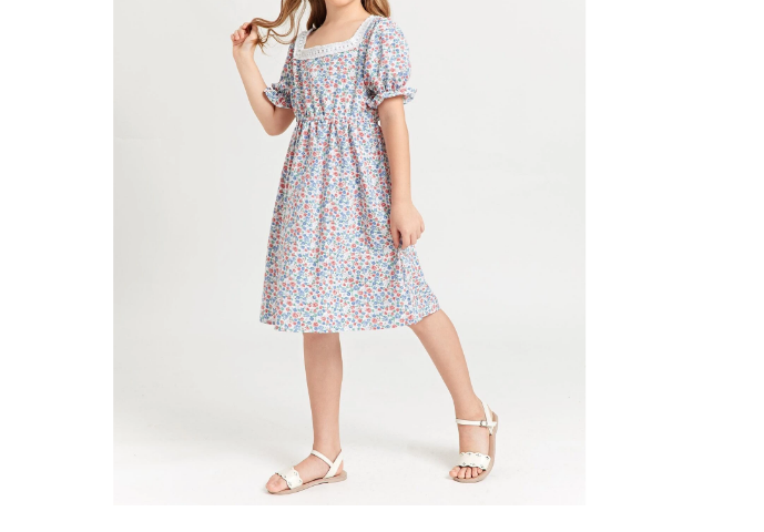 Vestido Dulce Floral de Margaritas para Niñas - Talla 9 años-5
