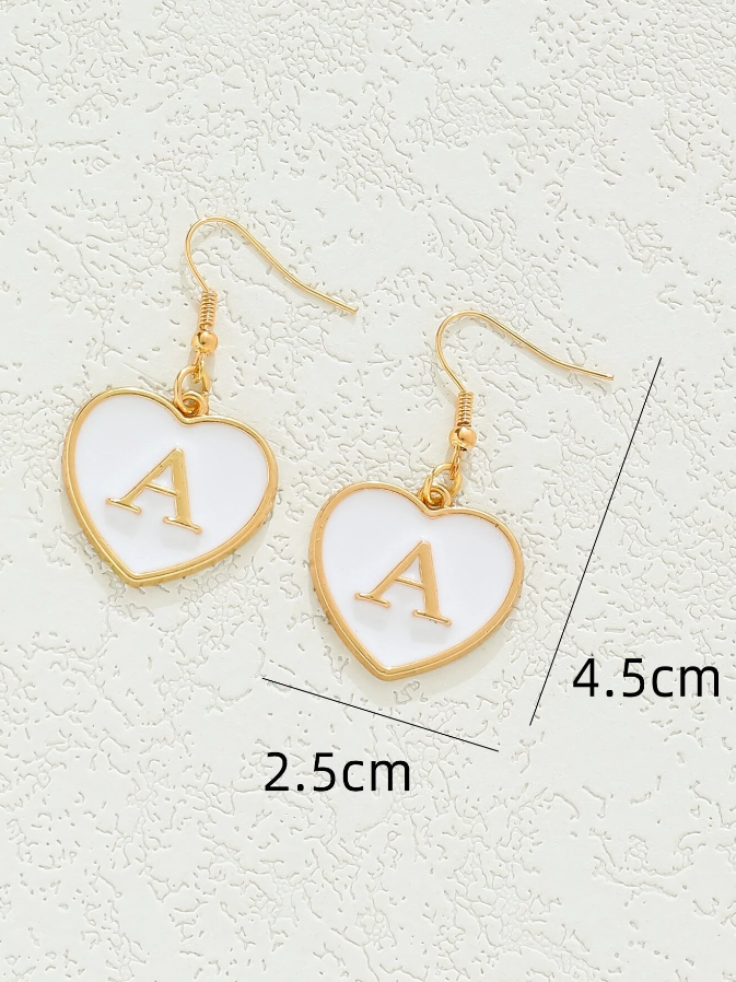 Pendientes de Corazón con Inicial-3