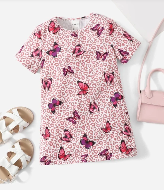Vestido Infantil de Mariposas - Multicolor-3
