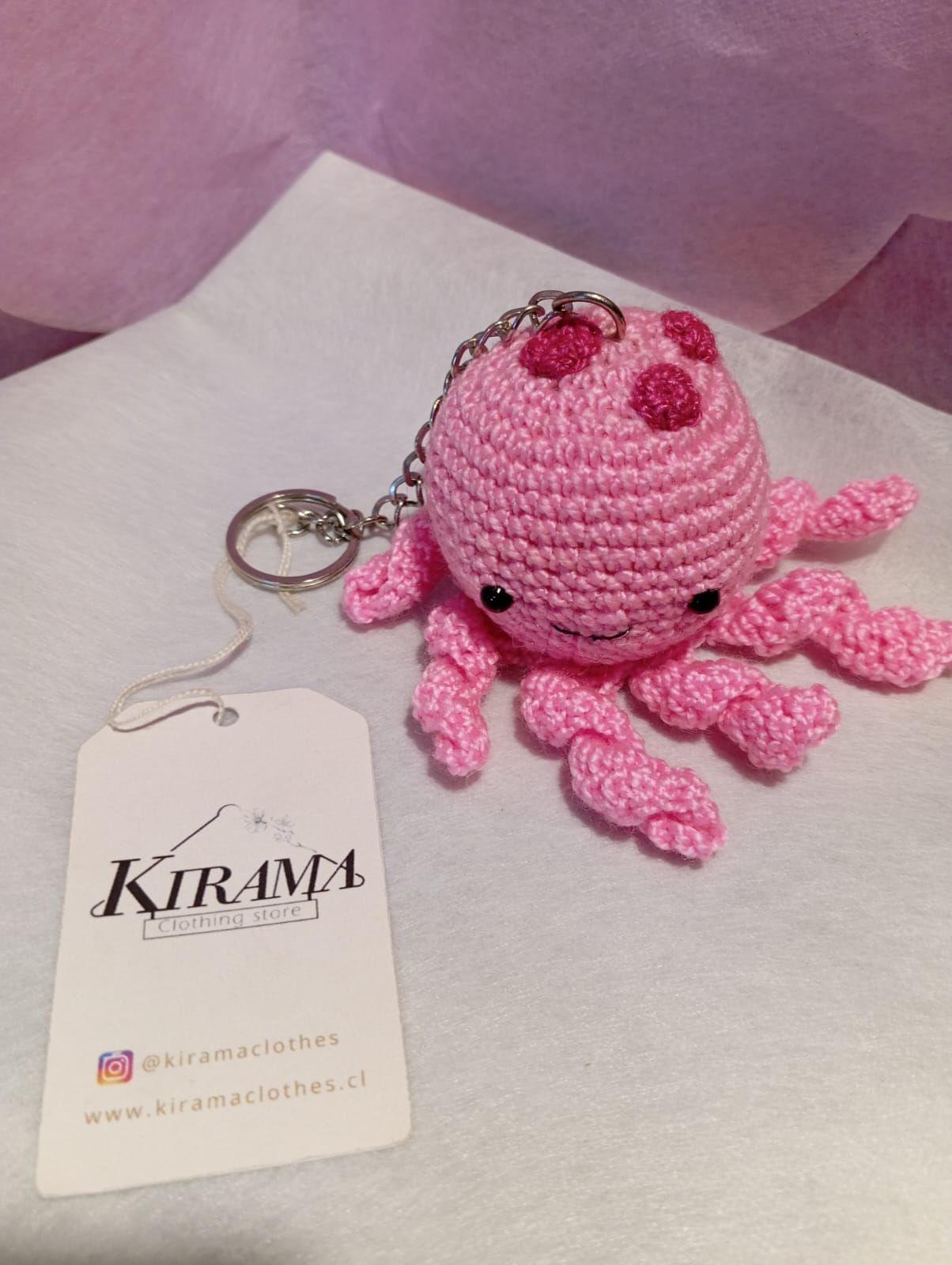 Amigurumi Pulpo Rosa Tejido a Mano -2