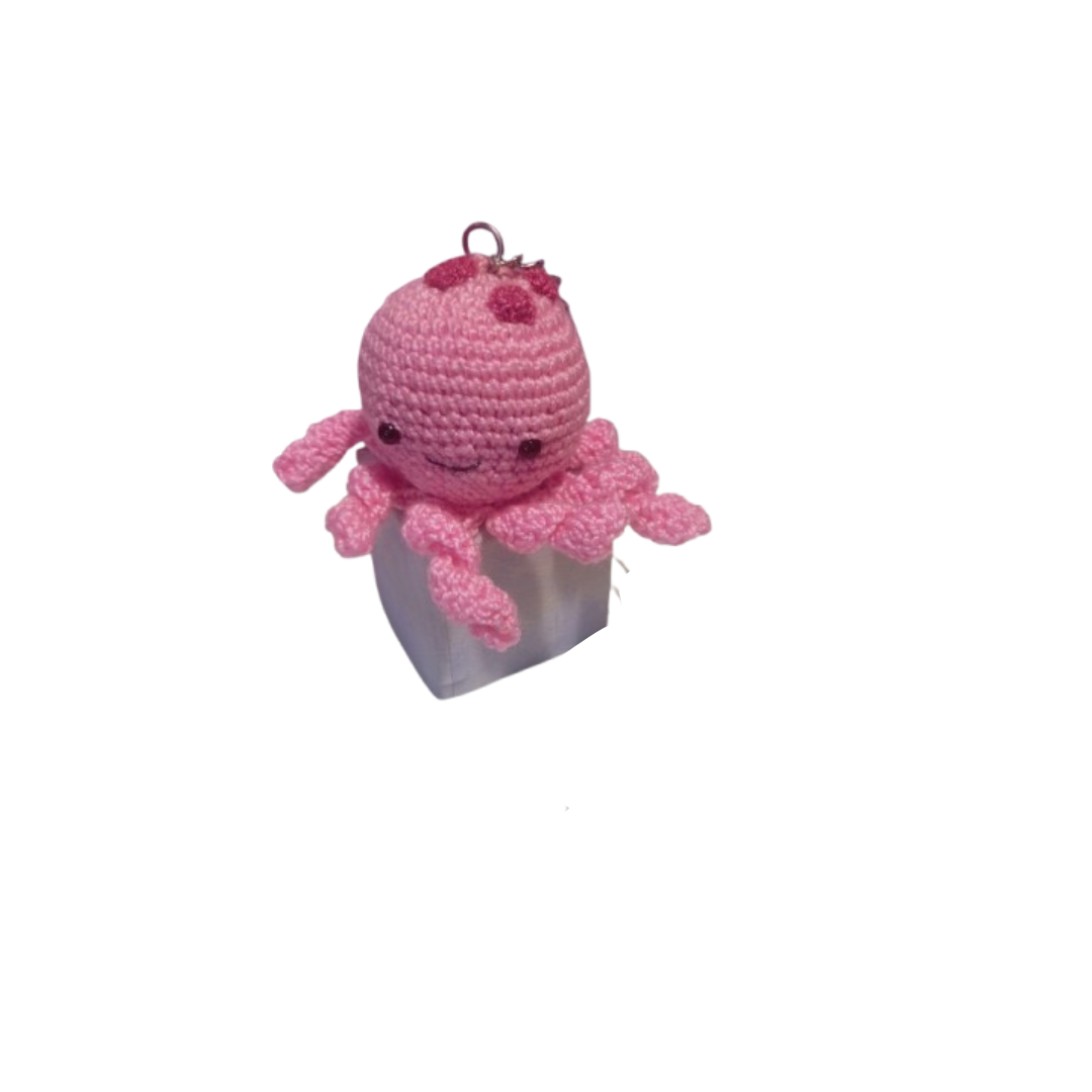 Amigurumi Pulpo Rosa Tejido a Mano -3