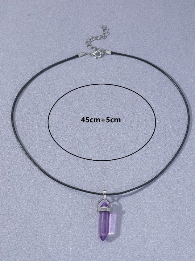 🔷 Collar Geométrico para Hombre – Diseño Minimalista & Cristal de Vidrio-2