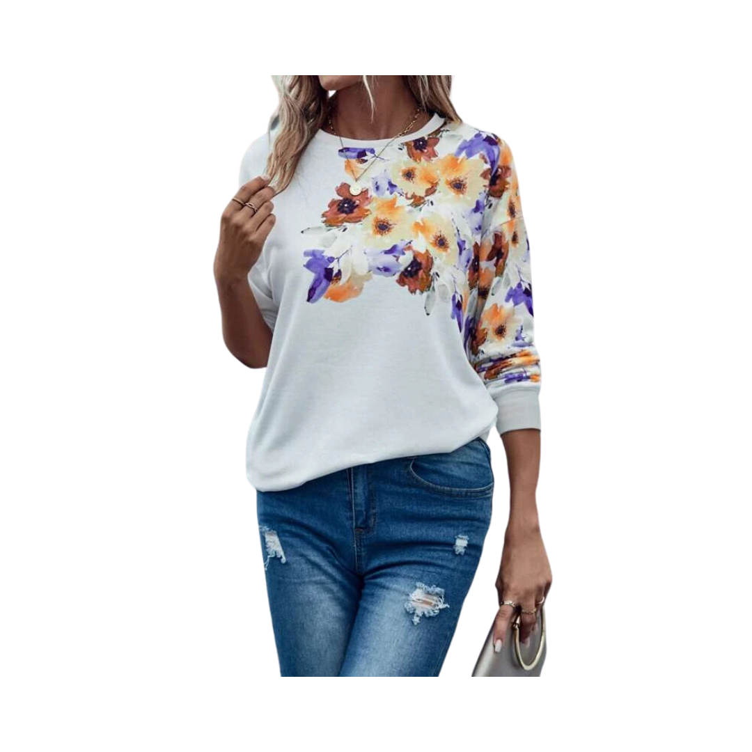 Suéter Casual con Estampado Floral-0