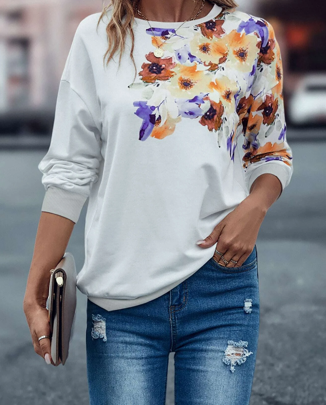 Suéter Casual con Estampado Floral-2