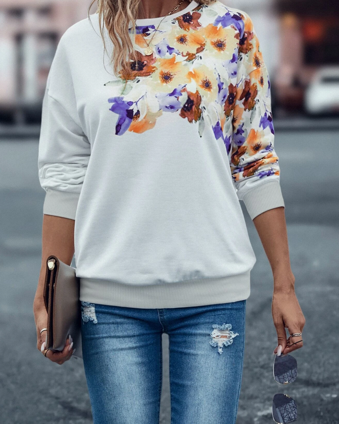 Suéter Casual con Estampado Floral-3