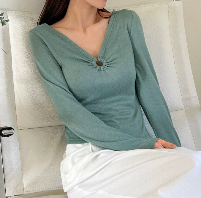 Camiseta Casual con Detalle de Anilla-5