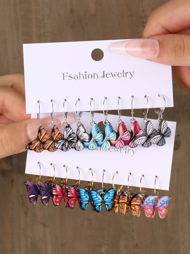 🦋 Pendientes Mariposa Multicolor – ¡Elige tu color favorito!-1