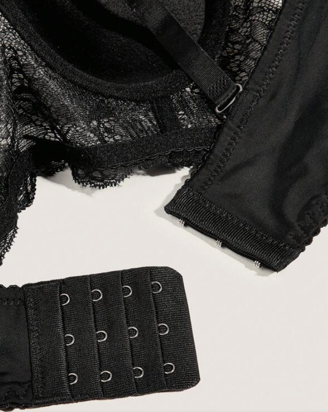 Sujetador Balconette de Encaje Negro – Sofisticación y Soporte 🖤✨ - Talla 36B-4