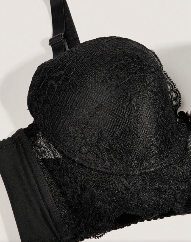 Sujetador Balconette de Encaje Negro – Sofisticación y Soporte 🖤✨ - Talla 36B-5