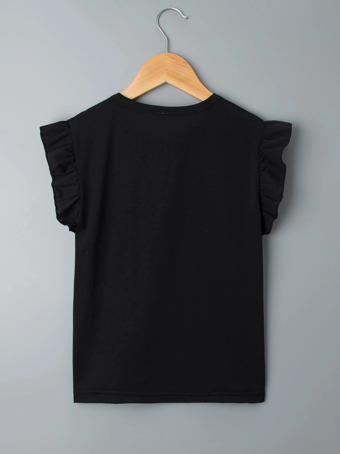 🐾 Polera "MEOW" con Volantes – Estilo Dulce y Divertido - Talla 4 años-1