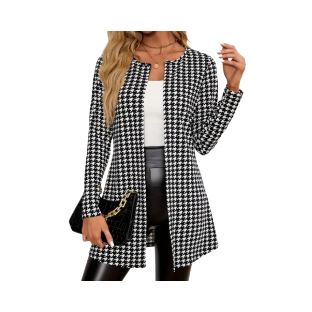 Chaqueta con Estampado Pata de Gallo-0