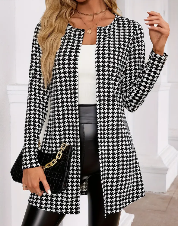 Chaqueta con Estampado Pata de Gallo-1