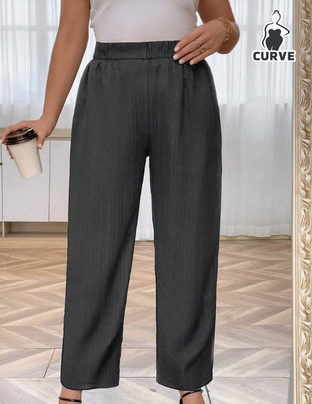 👖 Pantalón Recto Elegante - Negro y Gris - Talla XL-2