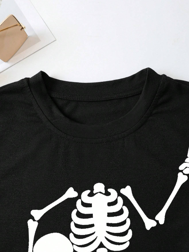 🖤 Camiseta de Mujer con Estampado de Esqueleto - Talla XL-3
