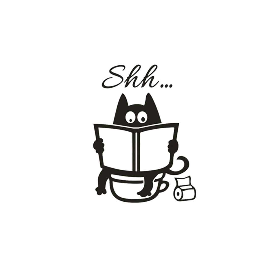 Adhesivo Decorativo "Gato en el Baño"-0