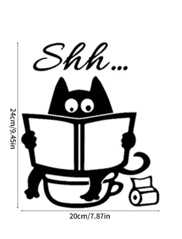 Adhesivo Decorativo "Gato en el Baño"-4