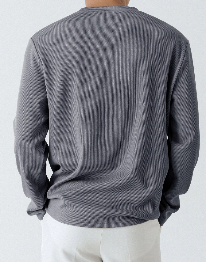 Suéter de Canalé Oversized en Neblina Azul-2