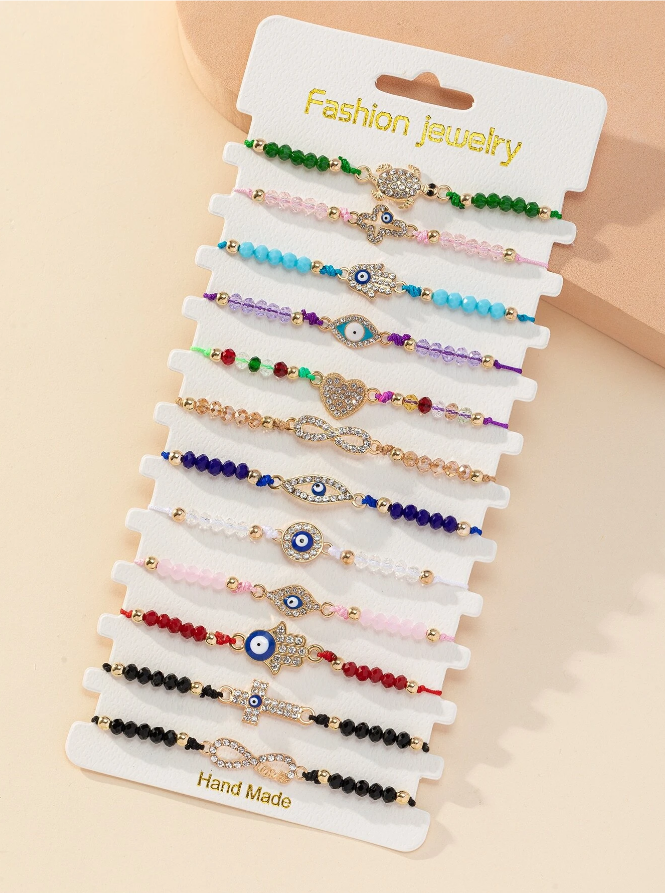 Pulseras de Cuentas con Detalles de Ojo Turco ✨-2
