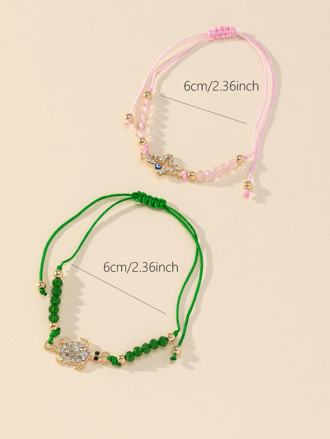 Pulseras de Cuentas con Detalles de Ojo Turco ✨-3