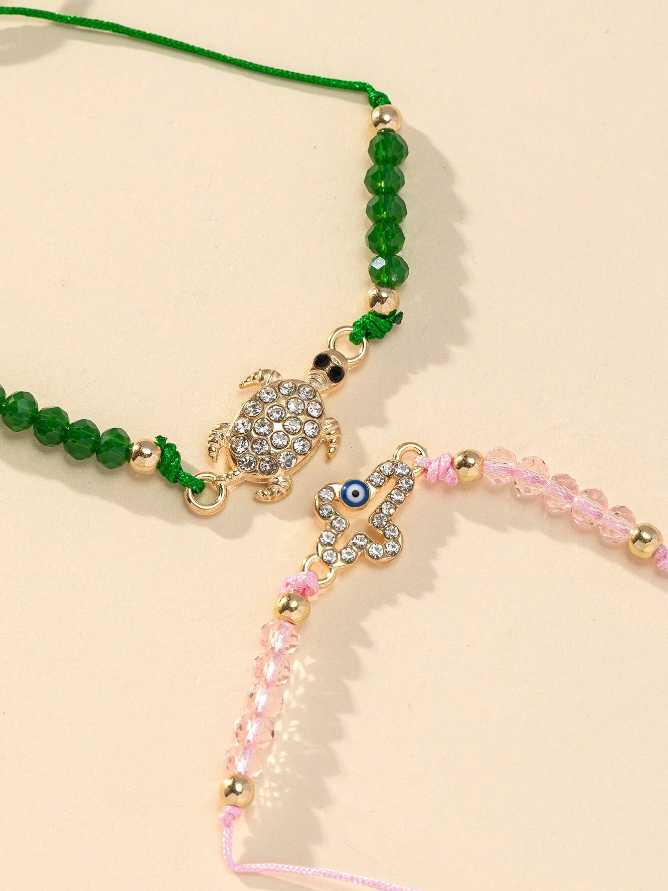 Pulseras de Cuentas con Detalles de Ojo Turco ✨-4