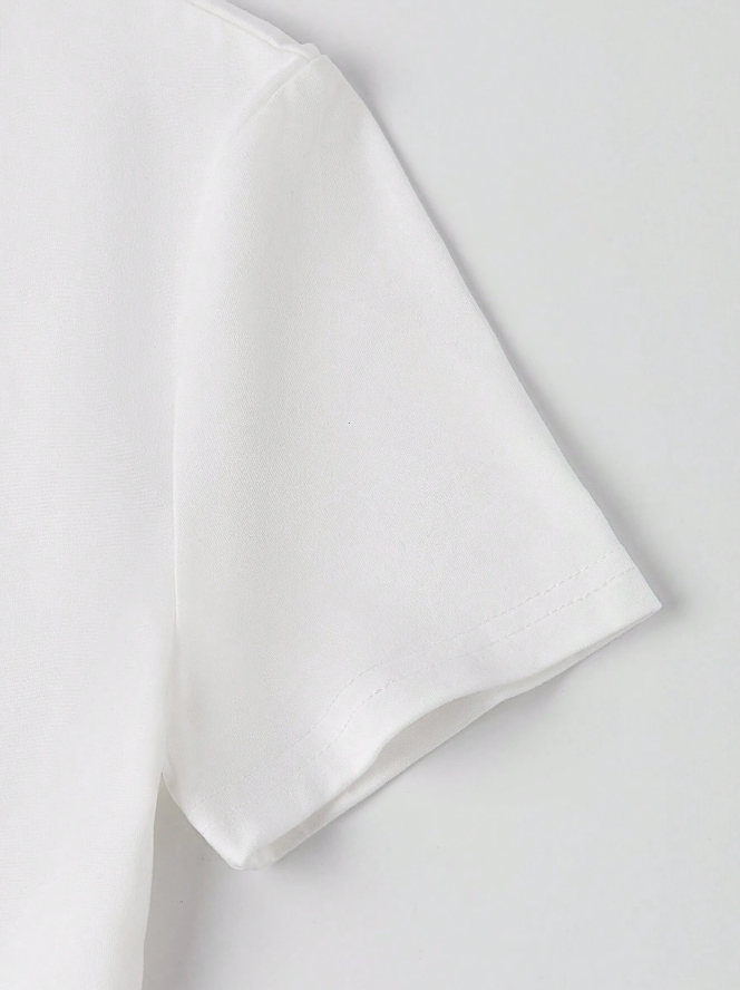 🌺 Camiseta Corta de Manga Corta con Patrón Floral - Talla L-4