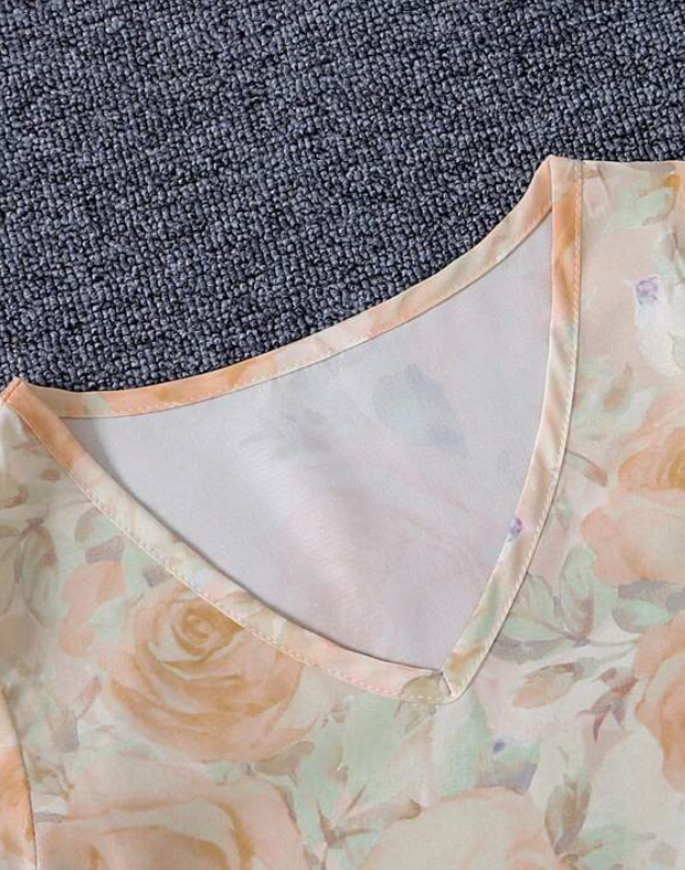 Vestido Smock Floral Rosa Pálido con Manga Farol 🌸 Talla 8 años-4