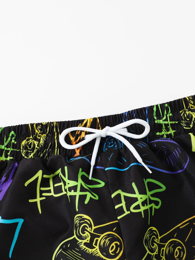 Shorts de Natación Infantil – Skate & Letra - Talla 13 a 14 años-3