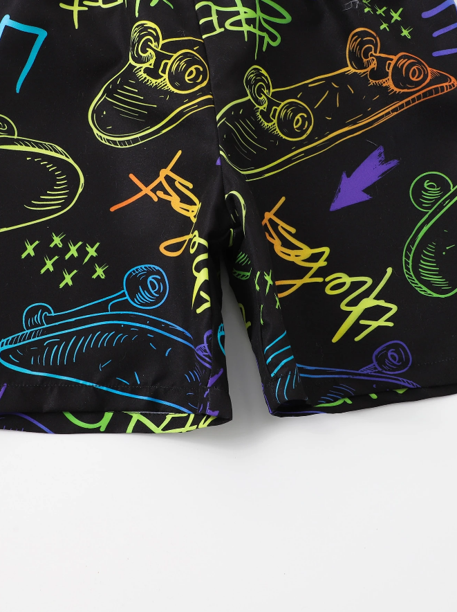Shorts de Natación Infantil – Skate & Letra - Talla 13 a 14 años-5