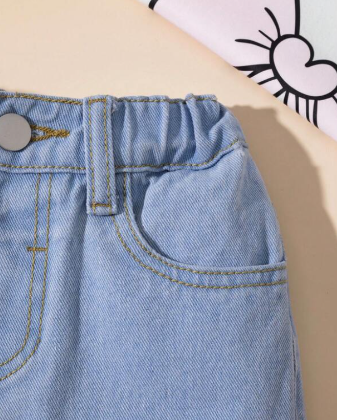 Pantalón de Mezclilla con Estampado de Mariposas-4