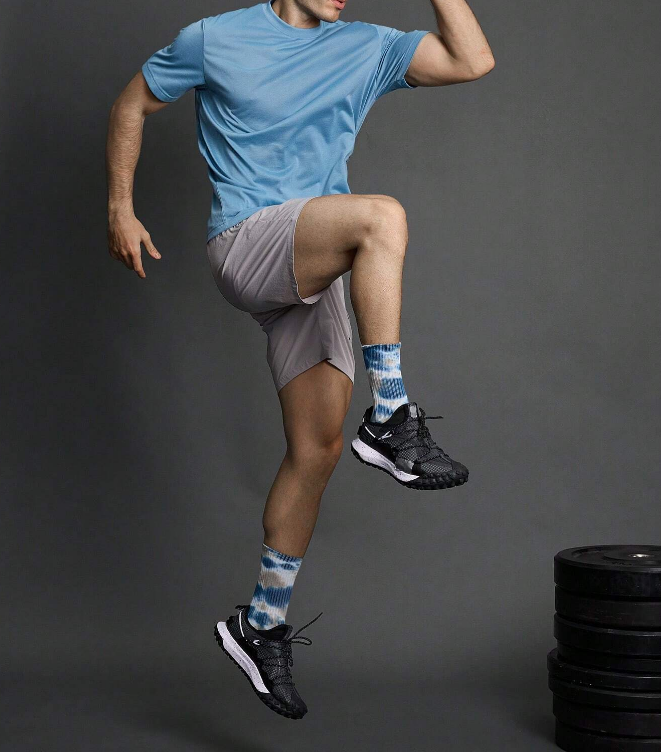 Camiseta Fitness Hombre – "#POLISHED" Celeste - Talla XL-6