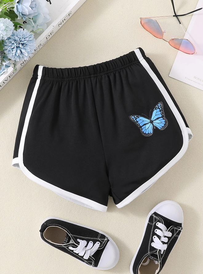 Shorts Deportivos Infantiles – Mariposa - Talla 9 años-2