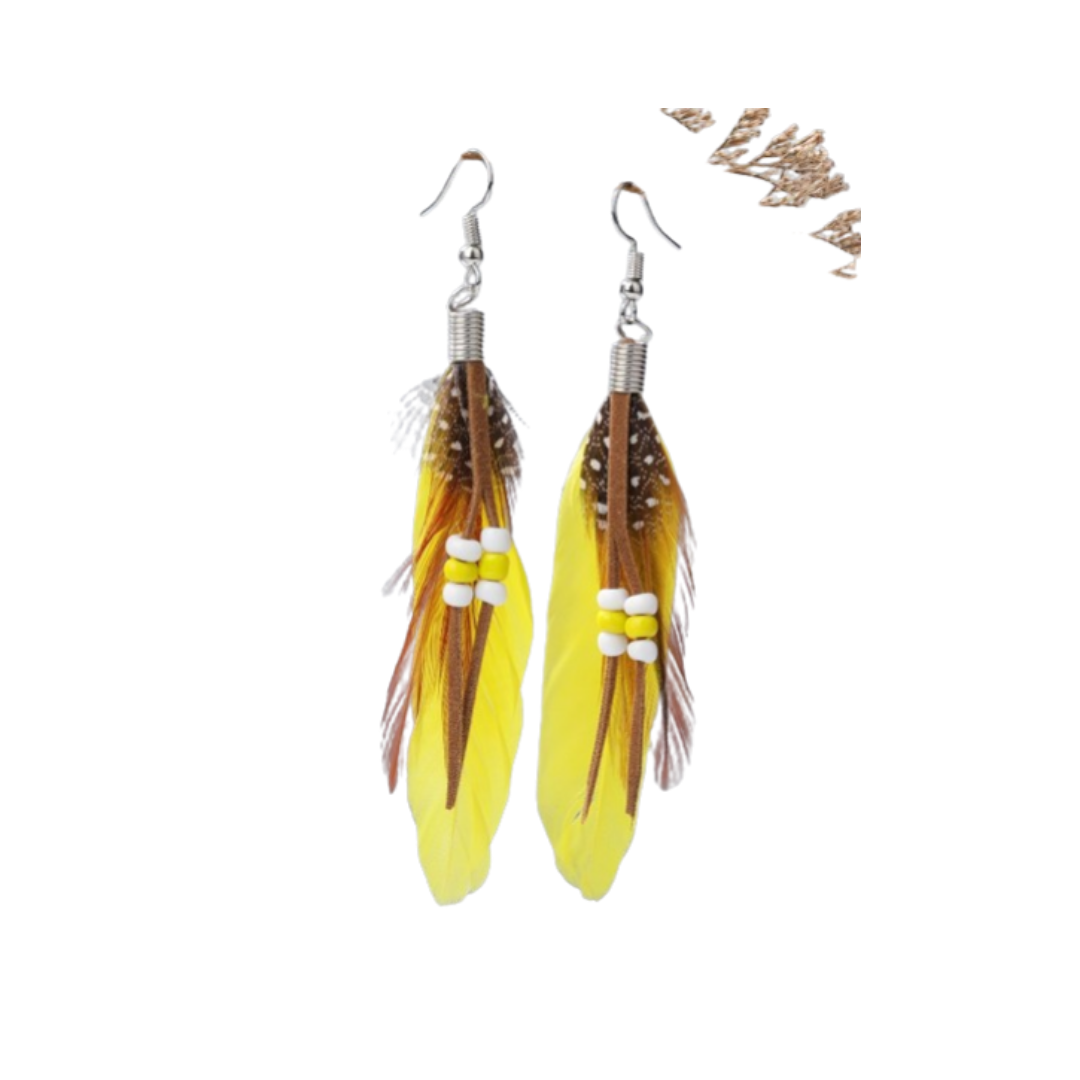 ✨ Pendientes Boho de Plumas – ¡Estilo Natural y Vibrante! ✨-0